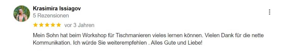 2020 - First Impression - Google-Rezension von Krasimira Issiagov