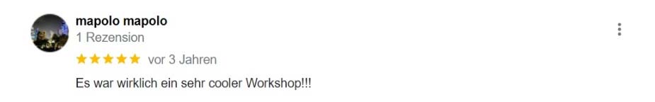 2020 - First Impression - Google-Rezension von mapolo mapolo