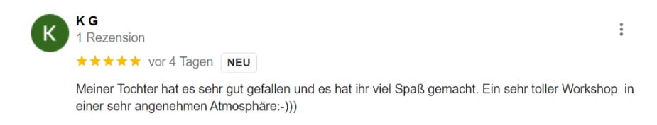 2023-06-05 - First Impression - Google-Rezension von K G