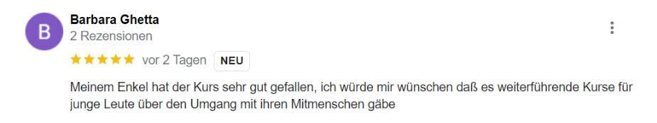 2024-01-28 - First Impression - Google-Rezension von Barbara Ghetta