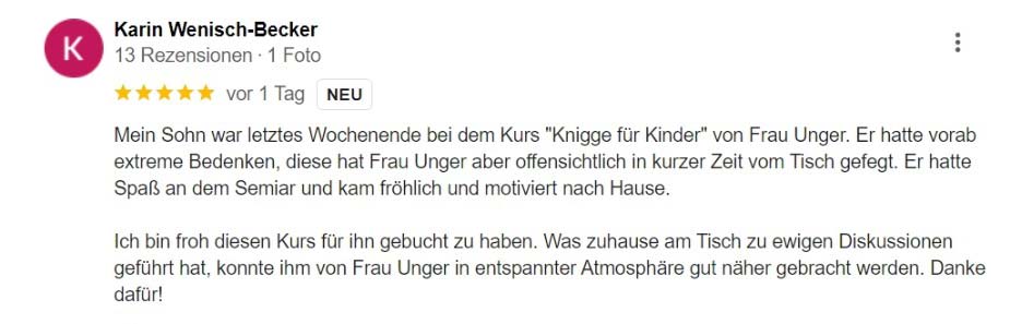 2024-04-22 - First Impression - Google-Rezension von Karin Wenisch-Becker